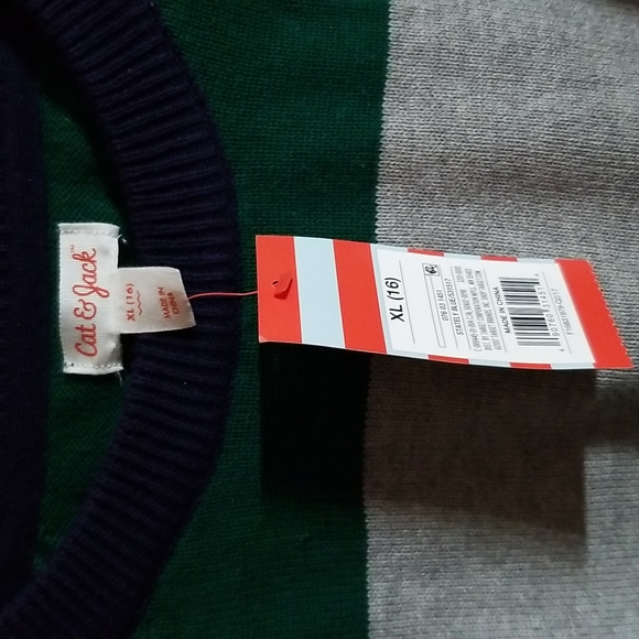 NWT blue grey and green sweater. Size XL 16 - Picture 3 of 3